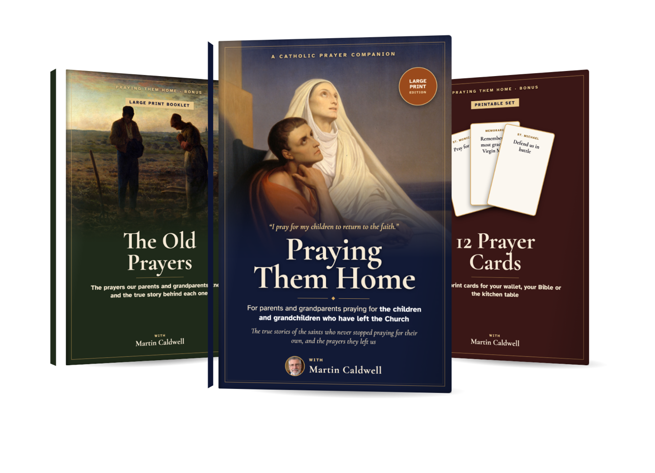 Praying Them Home with its two printable bonuses, The Old Prayers and 12 Prayer Cards